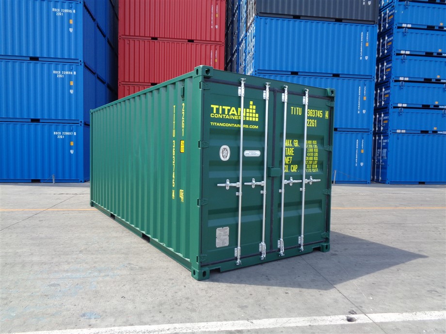 20 fit yeni yeşil nakliye konteyneri