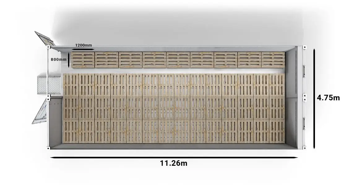 51 Euro paleti bulunan 2 bölmeli 40 ft Arctic SuperStore