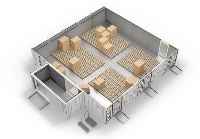 Arctic SuperStore – paletler ve bağlantı odası ile 3