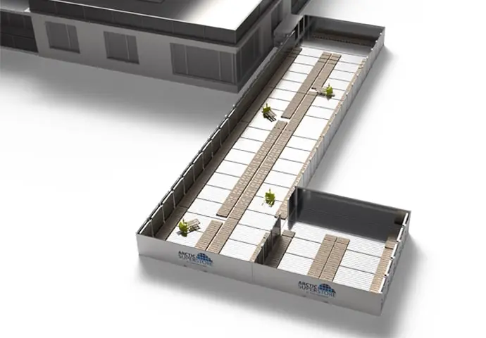Arctic SuperStore – yan görünüm, bölümlerin üst kısımları açık